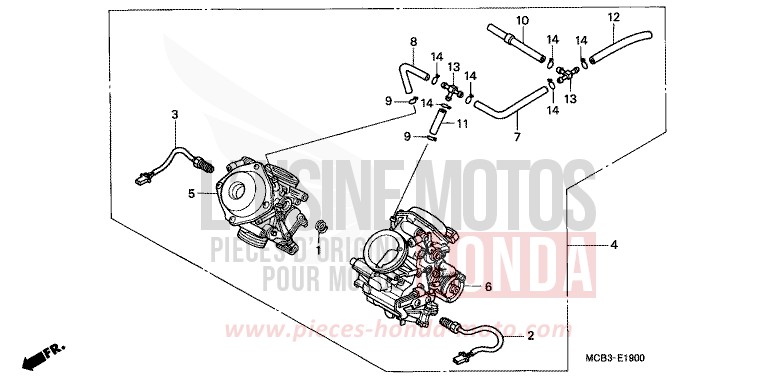 CARBURETOR (ASSY.) for Transalp 650 MUTE BLACK METALLIC (NH359) from 2001